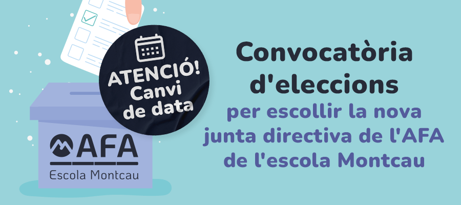 Convocatòria d'eleccions per escollir la nova junta directiva de l'AFA de l'escola Montcau